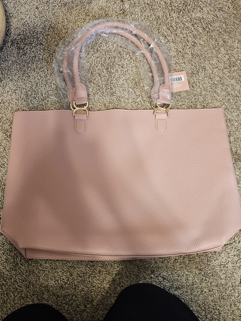 Ulta Beauty Blush Pink Tote Bag with Gold Hardware